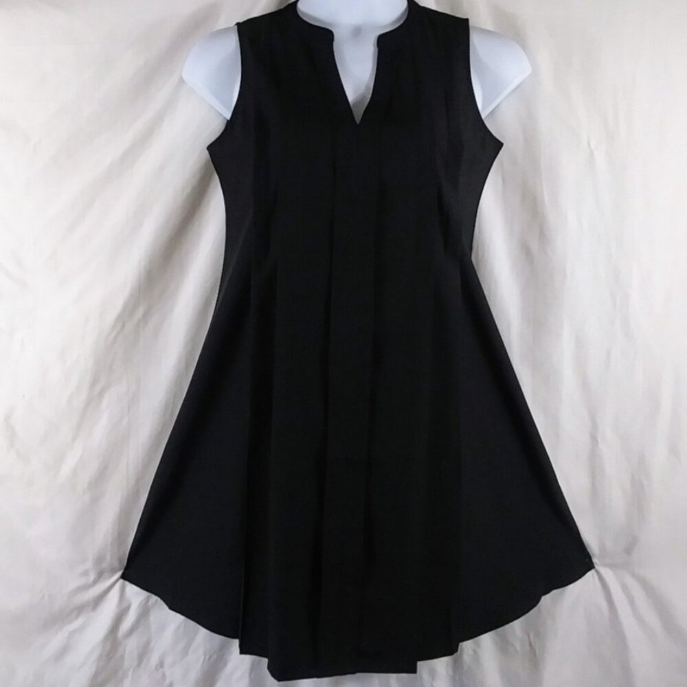 Made with Love Women's Black Pleated Sleeveless Fit & Flare Mini Dress Size L